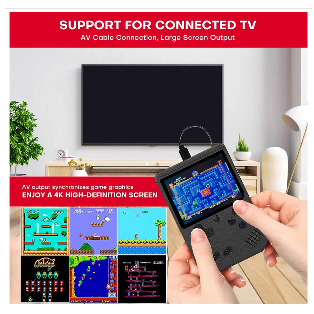 Handheld Video Game Console for Kids Portable Player Mini Arcade Electronic Toy, 400 Games Black